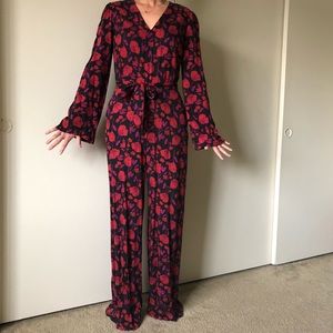 Black floral jumpsuit